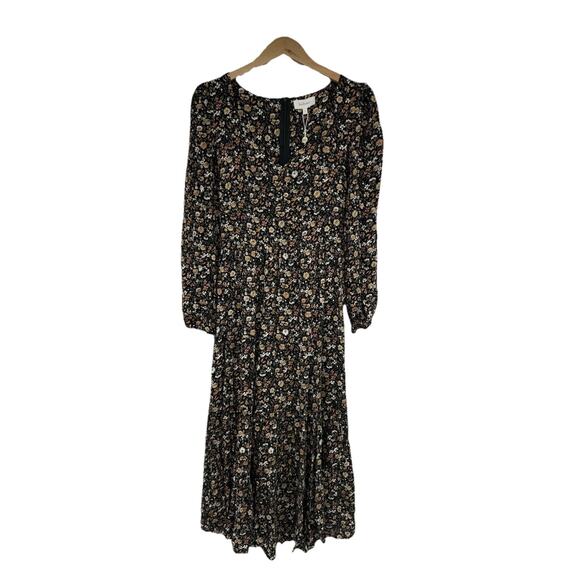 Bohme Dresses & Skirts - Bohme Dark Boho Floral Feminine Dainty Long Sleeve Maxi Dress Womens Small New
